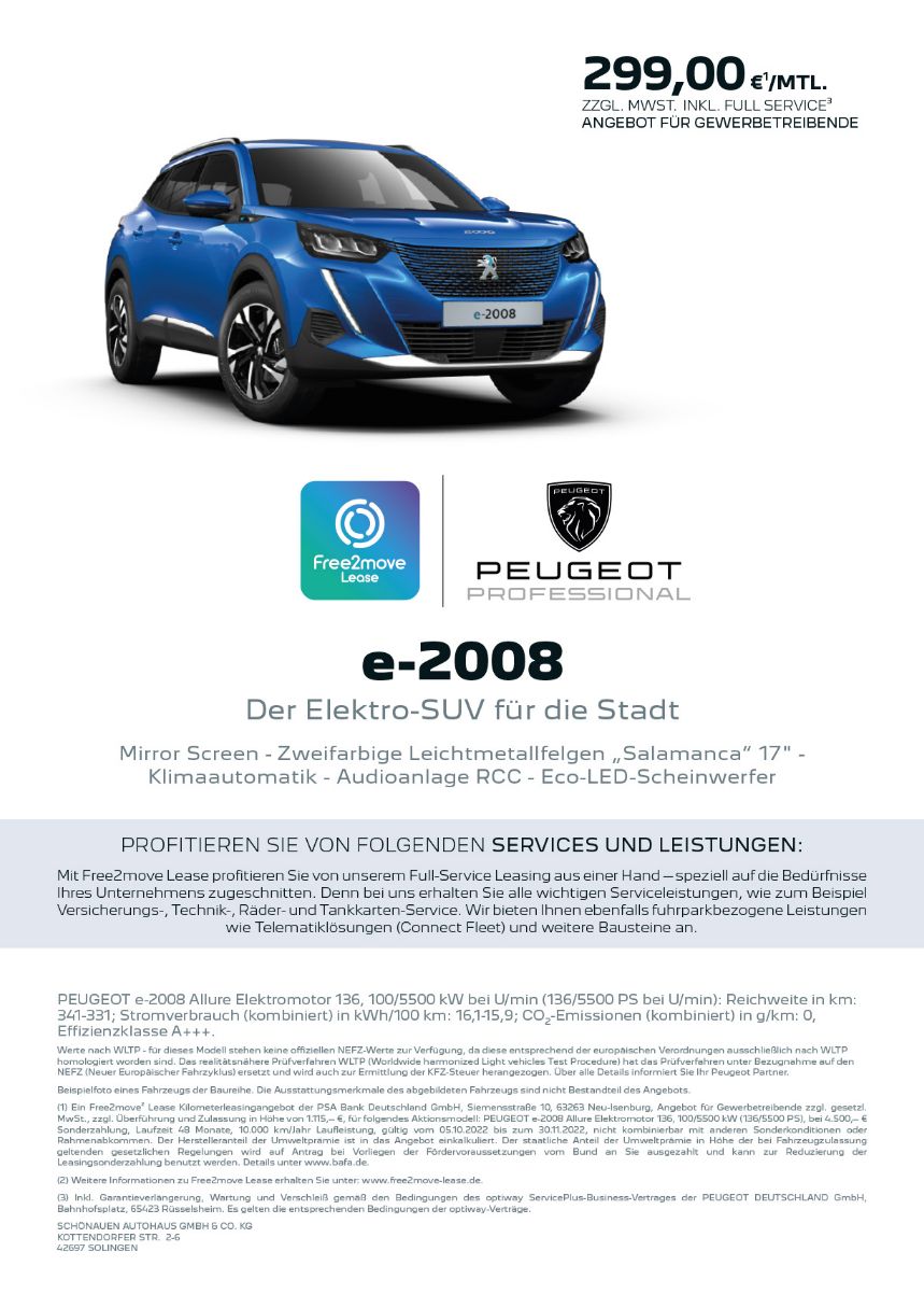 Peugeot Gewerbe    e-2008