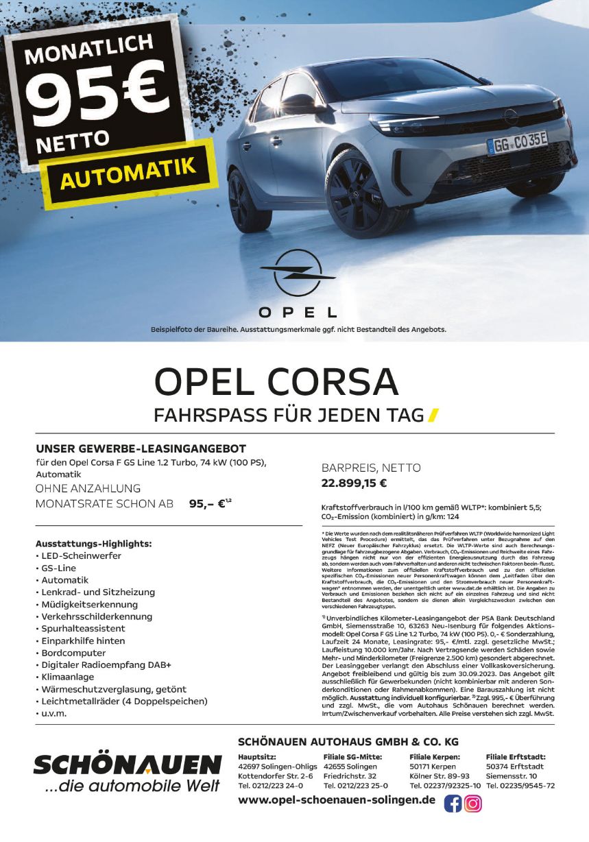 Gewerbe Opel Corsa 95 € Schönauen