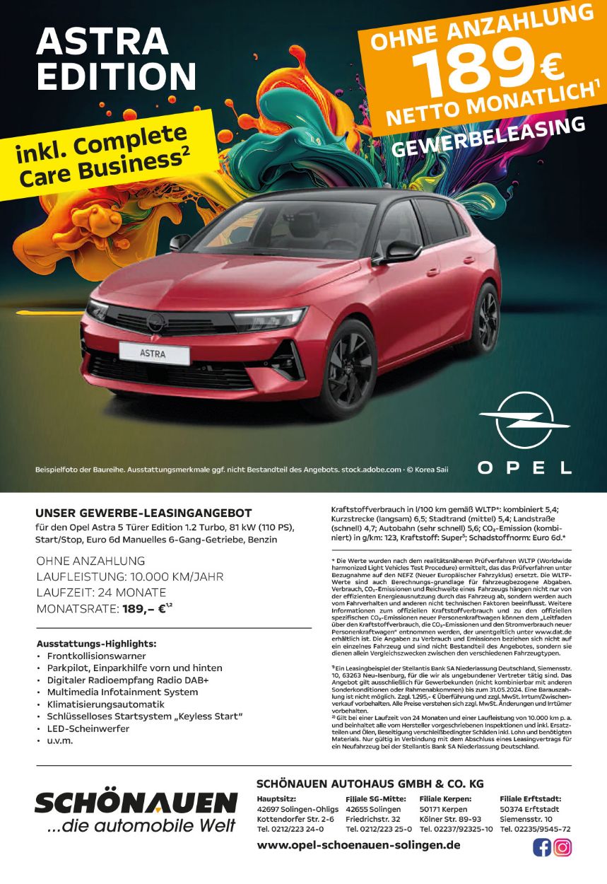 Gewerbe Opel Astra Edition 31.05